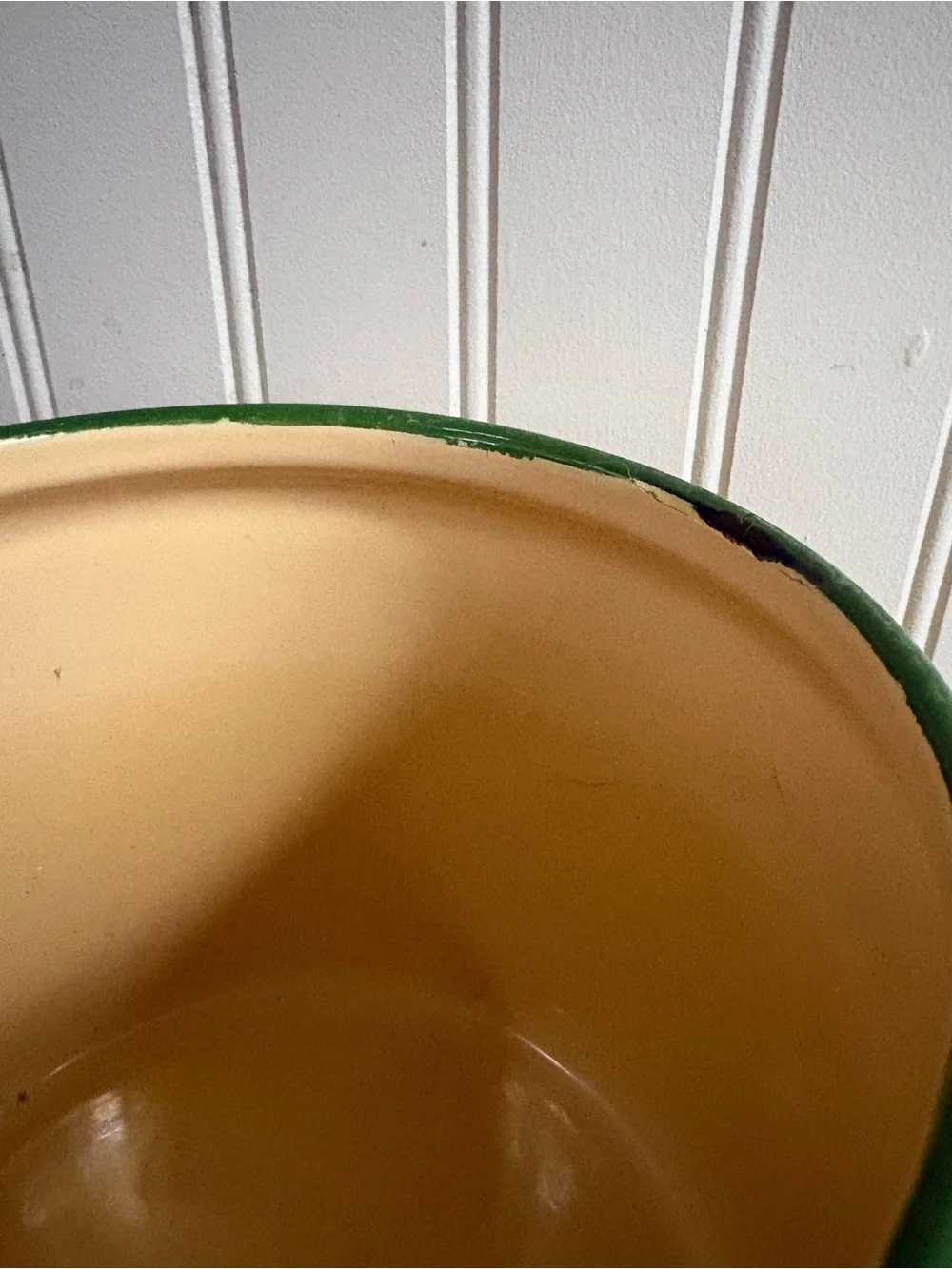 Vintage Standard Enamelware Pot w/Lid Butter Yellow VTG Cottagecore Farmhouse